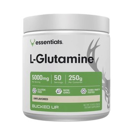 Bucked Up L-Glutamine Powder 5000mg Muscle Recovery & Gut Health & Immune Strength Supplement, 2 Count, 250g / Bucked Up 벅드업 L-글루타민 파우더 5000mg 근육 회복 & 장 건강 & 면역 강화 보조제, 2개, 250g