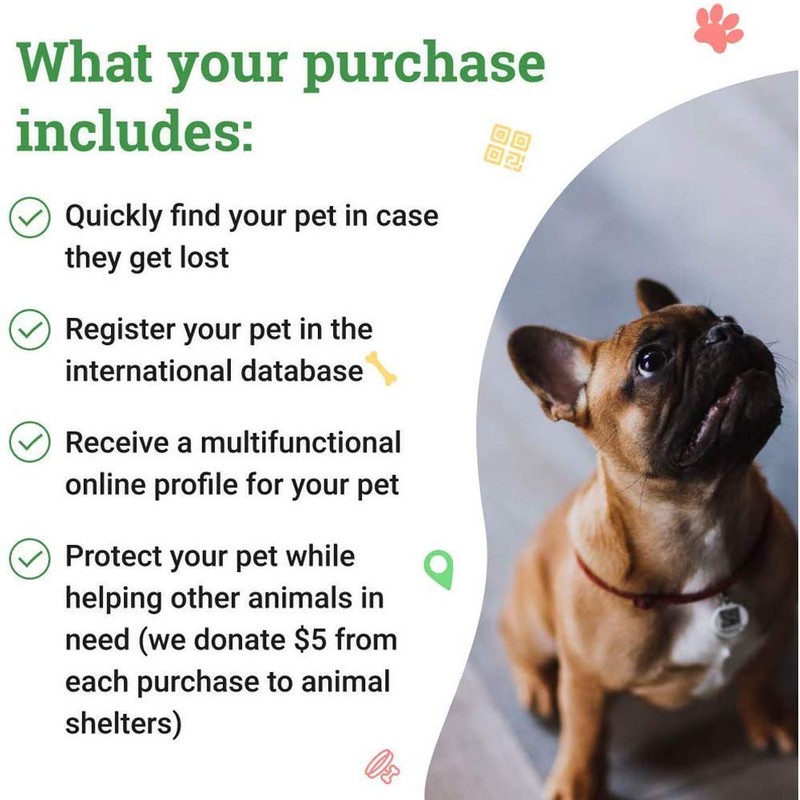Pet ID Tag for Dog Cat with QR Passport Global