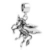 QueenCharms Dangle Unicorn Charm Pegasus Fly Horse Beads For Bracelets