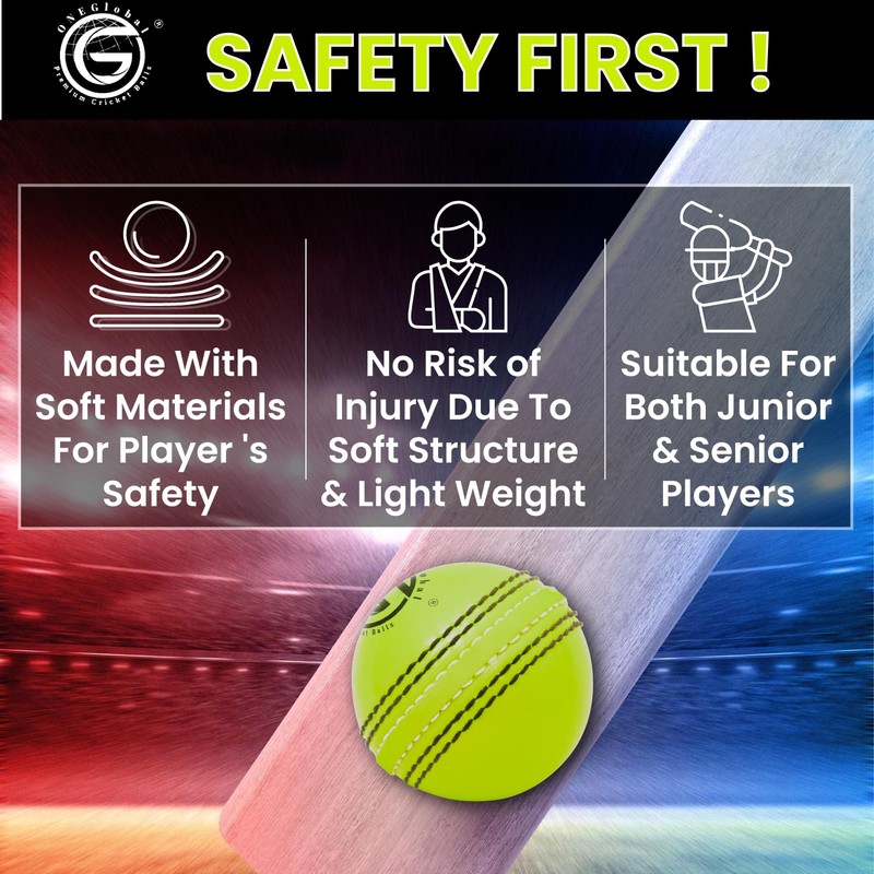 ONEGlobal Incrediball Soft Practice Cricket Ball | Outdoor & Indoor