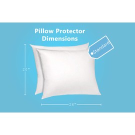 The Grand Zippered Pillow Cases Standard Size, Allergy-Free and Breathable Pillow Protectors, Poly Cotton Pillow Covers Standard Size (20x26 - 2 Pack)