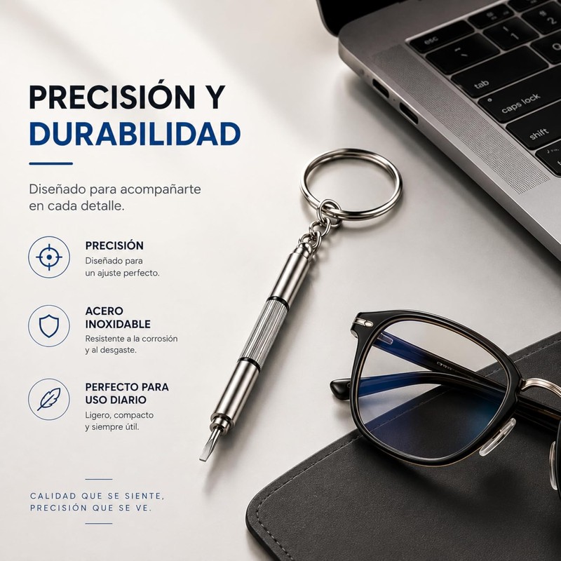 Destornillador de Precisión para Gafas y Relojes, Acero, Kit de