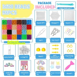 Vytung Water Fuse Bead 3600 Beads 24 Colors(6 Glow in Dark) Refill Beads for Kids Beginners (24 Color Complete Pack)