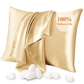 Jaciu 100% Pure Silk Pillowcase, 21 Momme Cushion Cover with Silk on Both Sides, Mulberry Silk Pillow Case with Concealed Zip, Hypoallergenic, Soft, Breathable, for Hair, Skin
