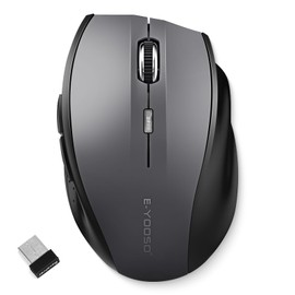 TERPORT F11 Mouse Inalámbrico Ergonómico de 2.4G Computadora, Wireless Gaming Mouse con 5 Niveles de DPI Ajustables, Ratones USB Móviles 2400DPI, Ratón Reposamanos de Muy Bajo Consumo de Energía