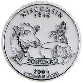 Wisconsin State Quarter Magnet by Classic Magnets, 2.5" Diameter, Collectible 3D Rubber Vintage-Style Souvenirs and Gifts Made in The USA