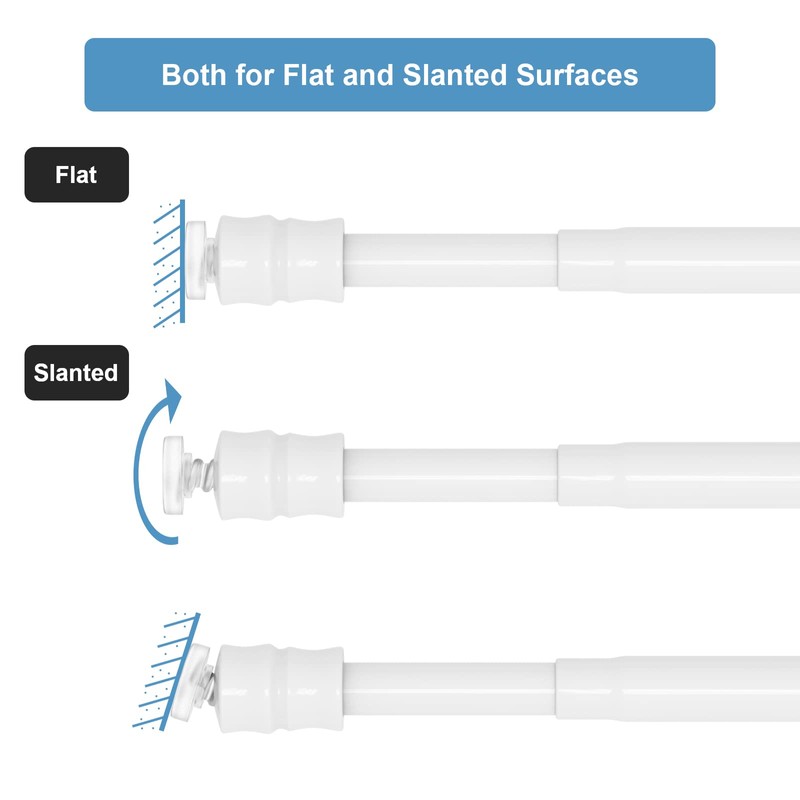 TYRON 4Pcs Thin Spring Tension Rod 9-12.5 Inches, 3/8 in.