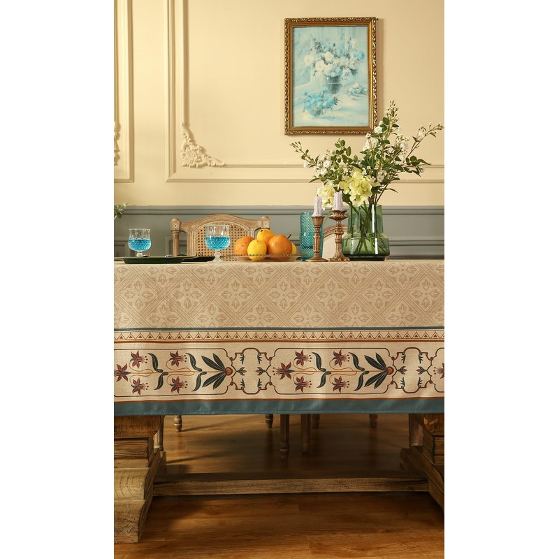 patdrea French Linen Tablecloth Soft Durable Floral Table Cloth Designer