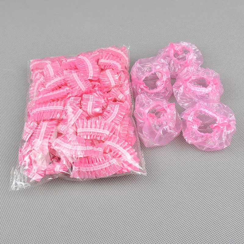 100 Pcs Disposable Ear Covers for Shower, Plastic Waterproof Ear