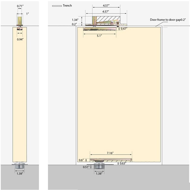HOWHY Hidden Hinge Hardware for Heavy Duty Wood Doors &