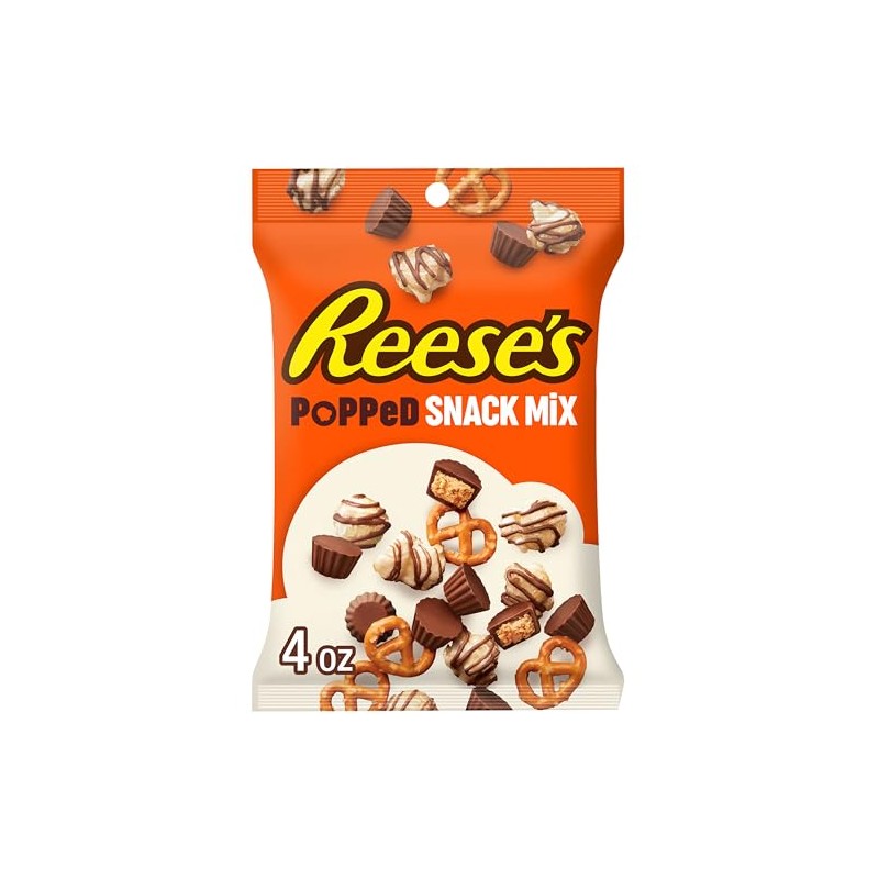 REESE'S Chocolate Peanut Butter Popped, Snack Mix Bag, 4 oz