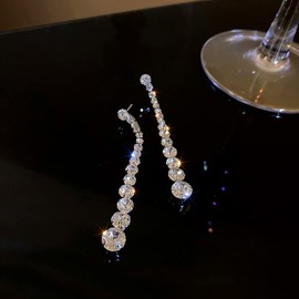 Dangly Earrings Drop Earrings Long Earrings Dangle Statement Chain Earrings Rhinestone Crystal Earrings for Women Bridal Wedding Party