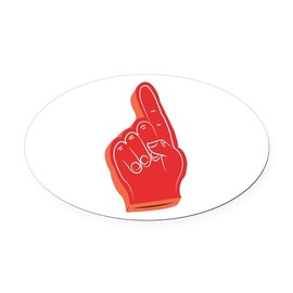 CafePress Foam Finger Euro Oval Car Bumper Magnet