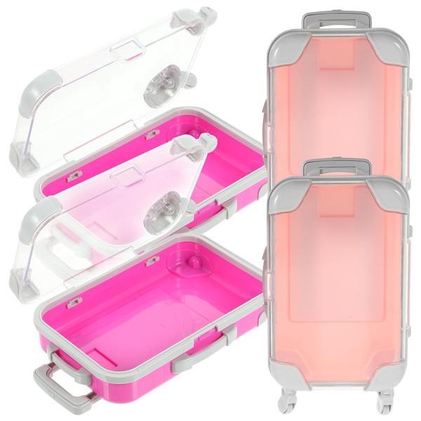 EXCEART 4pcs Box Simulation Trolley Case Rolling Empty Lash Boxes