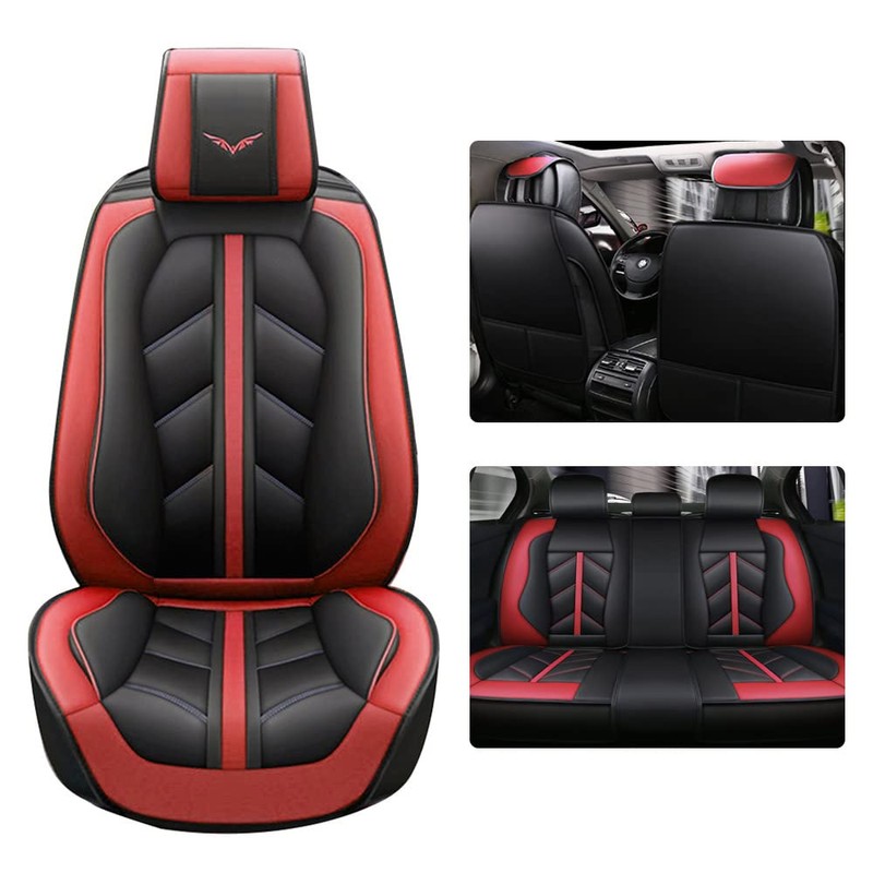 otoez Leather Car Seat Covers Full Set, Full Coverage Seat