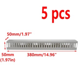 Risbay 5 Set Light Gray Wire Duct Open Slot Cable Raceway Server Rack Cable Management Cable Track Desk Wire Channel 14.96"X1.97"X1.97"