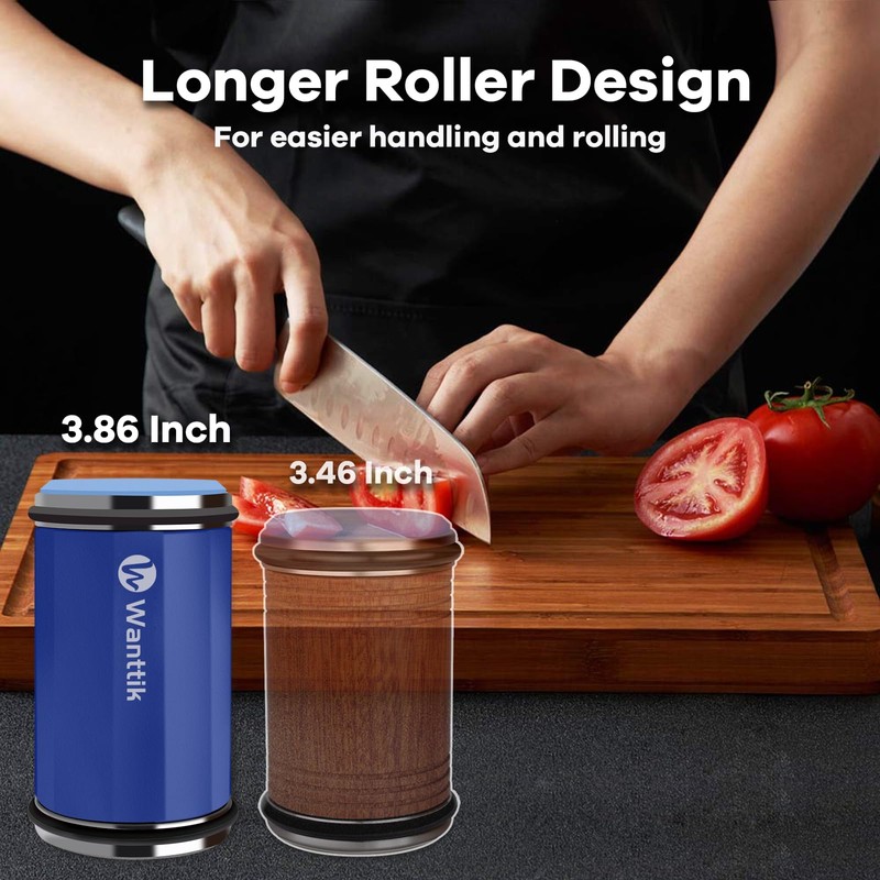 WANTTIK Rolling Knife Sharpener Kit, Upgraded Roller Knife Sharpener with