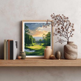 Golf Paint by Number, Mountain Trees Landscape Paint by Number for Adults, Golf Course Canvas Paint Without Frame, Acrylic DIY Oil Painting for Golfer Gift, Home Wall Decor(16x20inch)