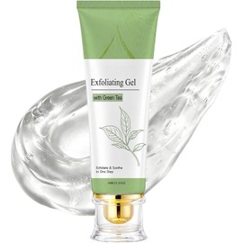 Gel exfoliante de triple enzima, gel exfoliante con té verde (1pcs) Exfoliante facial de poros profundos, Gel hidratante que limpia la piel, Exfoliante facial suave, Ilumina el tono, Nutre la