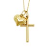 Gold Heart with Cross Pendant - 10 Karat Yellow Gold