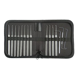 Moli Various Lock Pick Tool Set,Locksmith Tool Lock Pick Kit Open Lock,Repair Lock,Extractor Broken Key Tool (15pcs Tools)