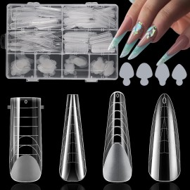 BOMOQING 288PCS Nail Dual Forms for French Nails, Dual Nail Forms Molds Acryl...