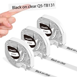 Clear Label Tape Replacement for Dymo Label Maker Refills - P12 Plastic Label Tape 1/2 Inch x13Feet Compatible With LetraTag Dymo LT-100H, LT-100H Plus, LT-100T, Phomemo P12, RRO, LT12