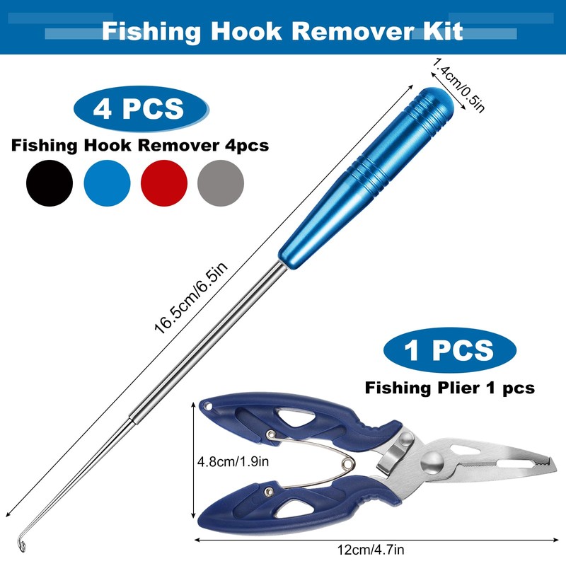 YFPOPONE 5 Pcs Fish Hook Remover Tool Kit With Fishing