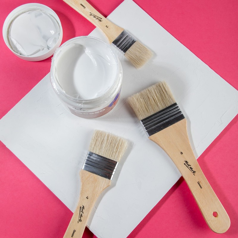 Mont Marte Gesso Brush Set, Sizes 2/4/6 (3 Pieces)