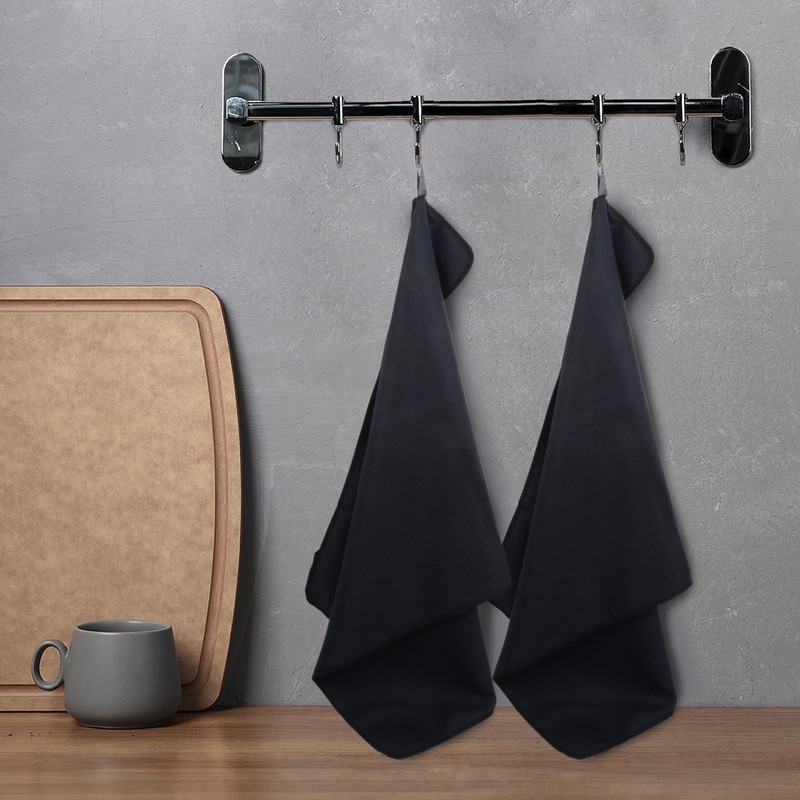 VIVOTE 4 Packs Black Tea Towels, Super Absorbent No lint