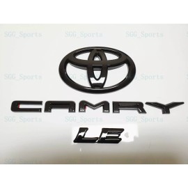 Toyota 2018 - 2023 TOYOTA CAMRY LE GLOSS BLACK EMBLEM BADGE LETTERS OVERLAY KIT