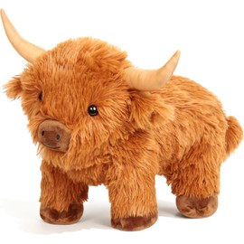 Weighted Anxiety Comfort Animal – 16 in Highland Cow Calming Plush (5 lbs) for Kids & Adults