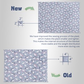 Aimon Kids Weighted Blanket, Small Weighted Blanket, Weighted Blankets for Kids, Kids Weighted Blanket 5 pounds, Breathable Blanket, Heavy Cotton Blanket, Grey Unicorn