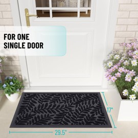 OLANLY Door Mat Indoor Outdoor Entrance, 36x24, Waterproof All-Weather All-Season Doormat, Sturdy Natural Rubber, Stain and Fade Resistant, Low Profile, Easy Clean Patio Entryway Mat, Black