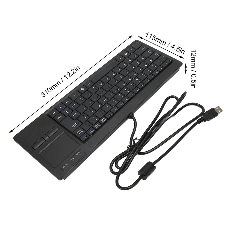 Industrial Keyboard Touchpad Wired Connection X Scissor Foot Plug and