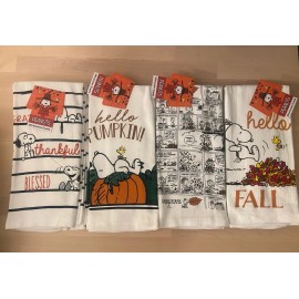 Peanuts Fall Season 4 Sets Of Kitchen Towels Bundle