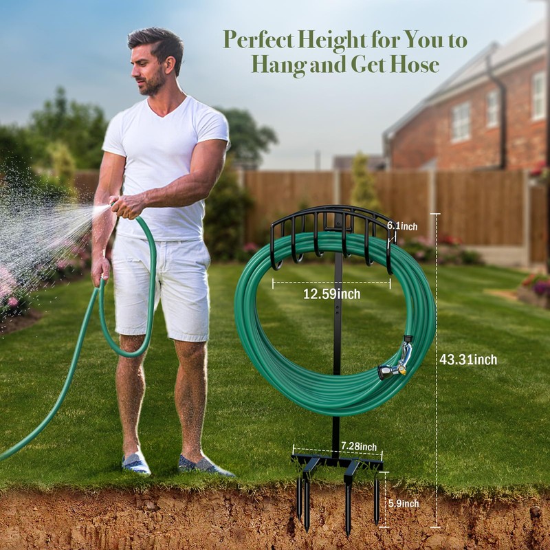Winpull Garden Hose Holder Detachable Heavy Duty Metal Water Hose
