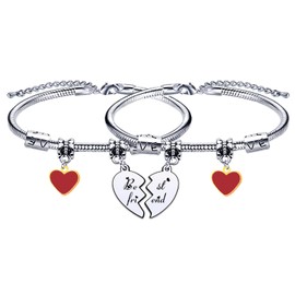 EAWEN to My Bestie Gifts 2 Pcs Birthday for Friends Gift Best Friend Friendship Bracelet Women Girls University Graduation Gift, Silver, L