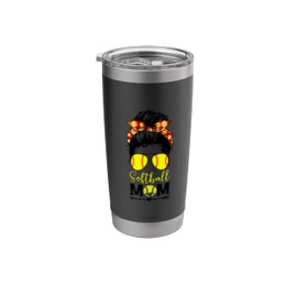 Travel Softball Mom Must Haves Leopard Womens Softball Mama Stainless Steel Insulated Tumbler