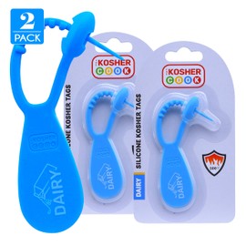 Dairy Blue Kosher Tag - Silicone Label Utensils, Kitchen Items - Heat Resistant and Dishwasher Safe - 2-Pack - The Kosher Kook