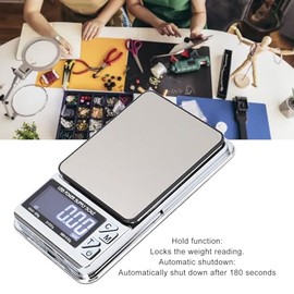 Báscula Digital de Miligramos, 500 G 0,01 G 7 Unidades Báscula de Joyería de Bolsillo con Carga USB, Báscula de Recarga de Oro para Medicina en Polvo para Alimentos