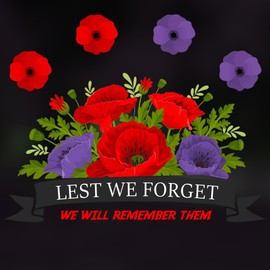 Red Purple Poppy Window Stickers, Remembrance Day Window Stickers Double Sided Static Lest We Forget Car Stickers Poppy Decals Remembrance Day Decorations (Medium, We Will Remember Them)