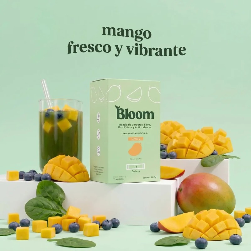 Bloom Greens Con Fibra Y Probióticos 14 Sobres Practicos