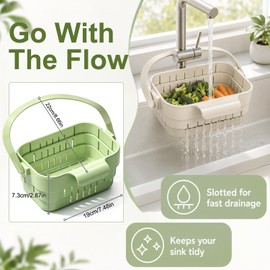 Foldable Hanging Sink Drain Basket, New Space‑Saving Sink Strainer, White
