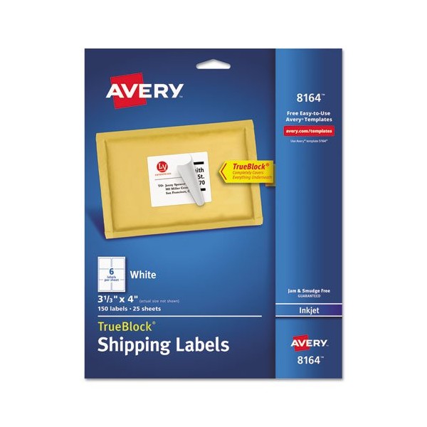 Shipping Labels with TrueBlock Technology, 3-1/3 x 4, White, 150/Pack,