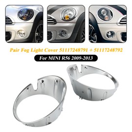 Topteng Front Bumper Fog Light Lamp Cover Bezel 51117248791 51117248792 for Mini Cooper R56 LCI (03/2009-11/2013), Cabrio R57 LCI (05/2009-06/2015), Coupé R58 (12/2010-04/2015)