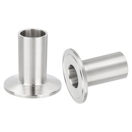 PATIKIL Stainless Steel 304 Sanitary Fitting, 2pcs Long Weld Clamp Ferrule Pipe Fitting 1"(25mm) Tube OD Connector 50.5mm Ferrule Flange OD for Brewery Winery Food Processing
