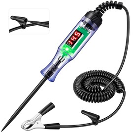 Automotive Test Light with 3-48V LED Digital Readout, Automotive Circuit Tester with Voltmeter and Polarity Indicator Light, Electrical Voltage Test Pen with Stainless Probe for Fuse Car/Vehicles