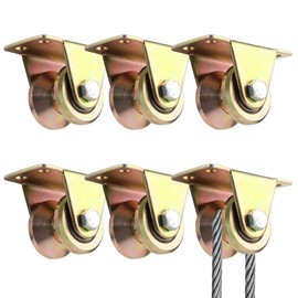 Pulley for Ropes, 6 Pieces V-Groove Roller Wheel, Heavy Duty Castors for Clothesline, Pulley System, Industrial Machinery, Roller Gates, Inverted