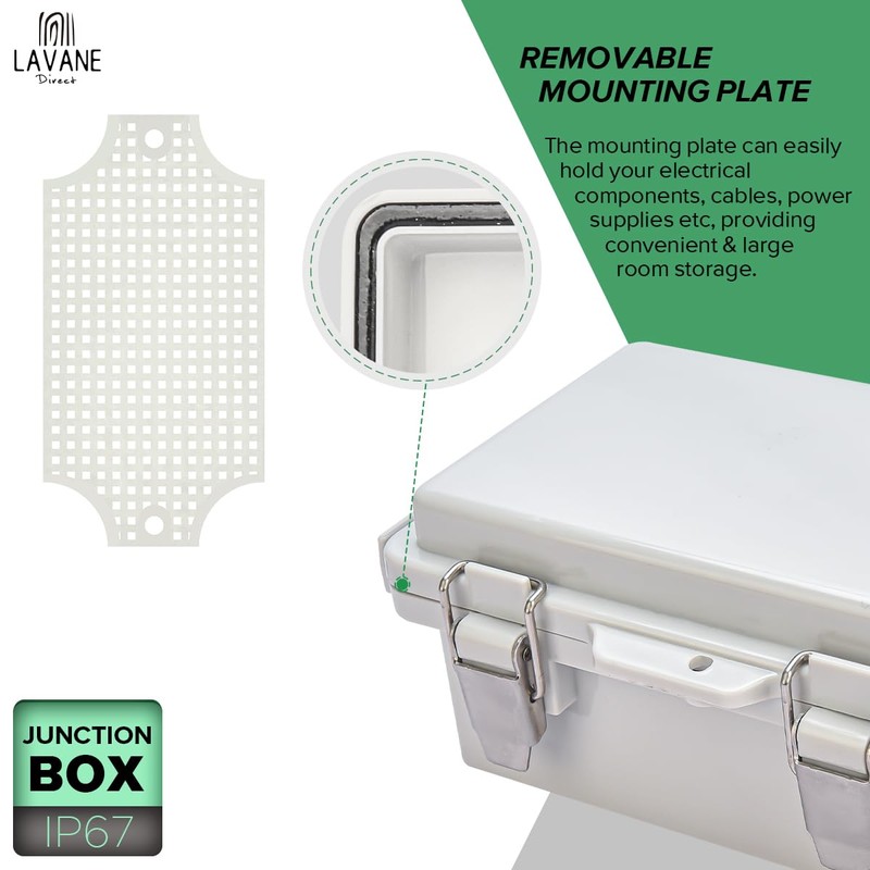 Waterproof Outdoor Junction Box, LA VANE IP67 ABS Plastic Dustproof